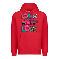 Red loads of love valentine's day truck Premium Hoodie - Jasminsmagicworld