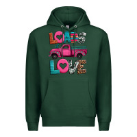 Sports Green loads of love valentine's day truck Premium Hoodie - Jasminsmagicworld