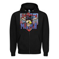 Black ballpark mama Zipper Hoodie - Zillion Design Studio