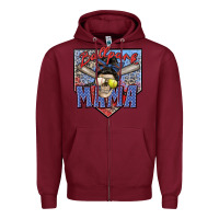Burgundy ballpark mama Zipper Hoodie - Zillion Design Studio
