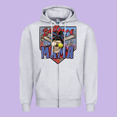 Ballpark Mama Zipper Hoodie Designed By Zillion Design Studio