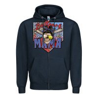 Navy ballpark mama Zipper Hoodie - Zillion Design Studio