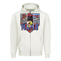 Oatmeal Heather ballpark mama Zipper Hoodie - Zillion Design Studio