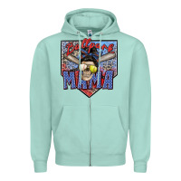 Seafoam ballpark mama Zipper Hoodie - Zillion Design Studio