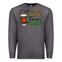 Charcoal Heather coffee gives me teacher powers Premium Sweatshirt - CowhideDigitalArt