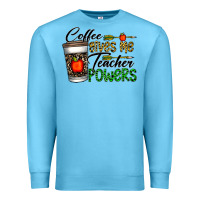Ocean Blue coffee gives me teacher powers Premium Sweatshirt - CowhideDigitalArt