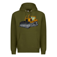 Army Green Bulldozer Premium Hoodie - LillyAllenDesigns