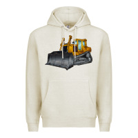 Oatmeal Heather Bulldozer Premium Hoodie - LillyAllenDesigns