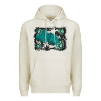 Oatmeal Heather gemstones background Premium Hoodie - BarkalooDesign