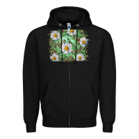 Black Daisy leopard Zipper Hoodie - RanaPortraitStore