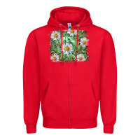 Red Daisy leopard Zipper Hoodie - RanaPortraitStore