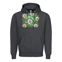 Smoke Daisy leopard Zipper Hoodie - RanaPortraitStore