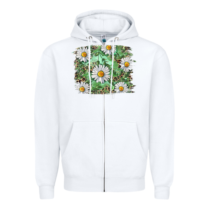 Daisy Leopard Zipper Hoodie by RanaPortraitStore | Teevron