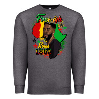 Charcoal Heather free ish since 1865 black man Premium Sweatshirt - HRA Design Shop
