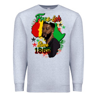 Heather Grey free ish since 1865 black man Premium Sweatshirt - HRA Design Shop