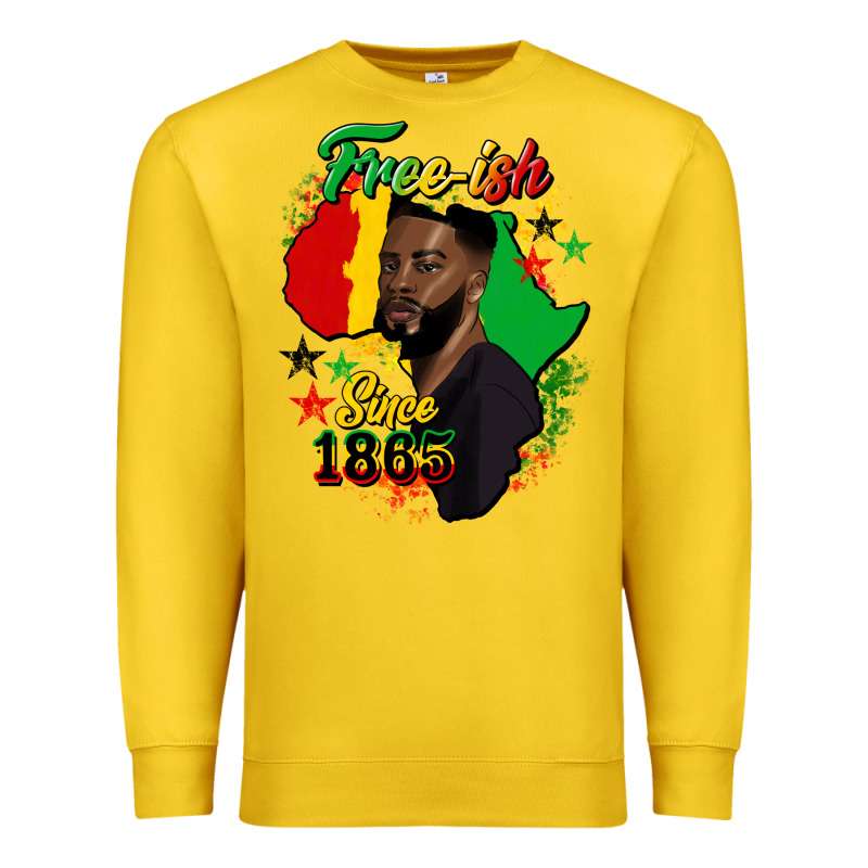 Free Ish Since 1865 Black Man Premium Sweatshirt by HRA Design Shop | Teevron