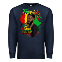 Navy free ish since 1865 black man Premium Sweatshirt - HRA Design Shop