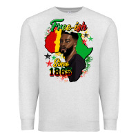 Oatmeal Heather free ish since 1865 black man Premium Sweatshirt - HRA Design Shop