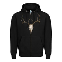 Black Deer Skull Zipper Hoodie - RanaPortraitStore
