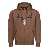 Chestnut Deer Skull Zipper Hoodie - RanaPortraitStore