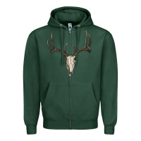 Sports Green Deer Skull Zipper Hoodie - RanaPortraitStore