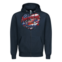 Navy American honey Zipper Hoodie - Zillion Design Studio
