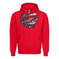 Red American honey Zipper Hoodie - Zillion Design Studio