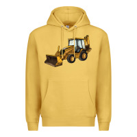 Antique Gold Backhoe Loader Truck Premium Hoodie - LillyAllenDesigns