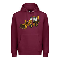 Burgundy Backhoe Loader Truck Premium Hoodie - LillyAllenDesigns