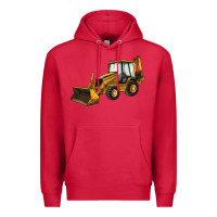 Cardinal Backhoe Loader Truck Premium Hoodie - LillyAllenDesigns