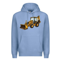Colony Blue Backhoe Loader Truck Premium Hoodie - LillyAllenDesigns