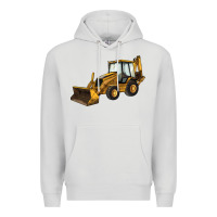 Dove Grey Backhoe Loader Truck Premium Hoodie - LillyAllenDesigns