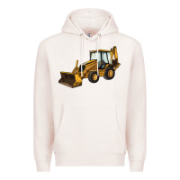 Pale Pink Backhoe Loader Truck Premium Hoodie - LillyAllenDesigns