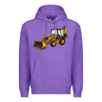 Purple Backhoe Loader Truck Premium Hoodie - LillyAllenDesigns