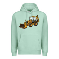 Seafoam Backhoe Loader Truck Premium Hoodie - LillyAllenDesigns