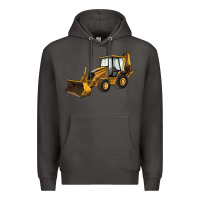 Smoke Backhoe Loader Truck Premium Hoodie - LillyAllenDesigns
