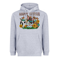 Heather Grey Western Happy Easter Heavyweight Hoodie - Neo Western