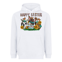 White Western Happy Easter Heavyweight Hoodie - Neo Western
