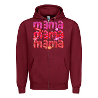 Burgundy mama mama mama valentines day Zipper Hoodie - texasbilliewilder