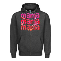 Charcoal Heather mama mama mama valentines day Zipper Hoodie - texasbilliewilder