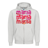 Dove Grey mama mama mama valentines day Zipper Hoodie - texasbilliewilder