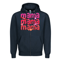 Navy mama mama mama valentines day Zipper Hoodie - texasbilliewilder