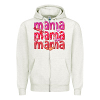 Oatmeal Heather mama mama mama valentines day Zipper Hoodie - texasbilliewilder