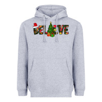 Heather Grey believe christmas Heavyweight Hoodie - CowhideDigitalArt