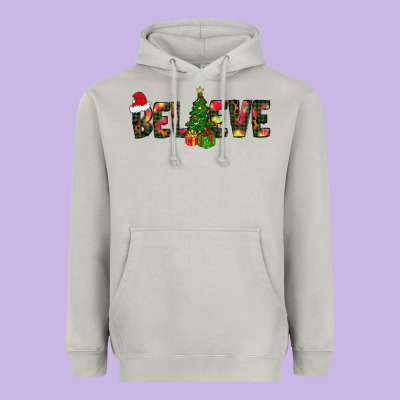 Believe Christmas Heavyweight Hoodie Designed By Cowhidedigitalart