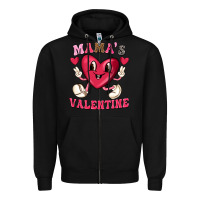 Black mamas valentine with cute heart Zipper Hoodie - texasbilliewilder