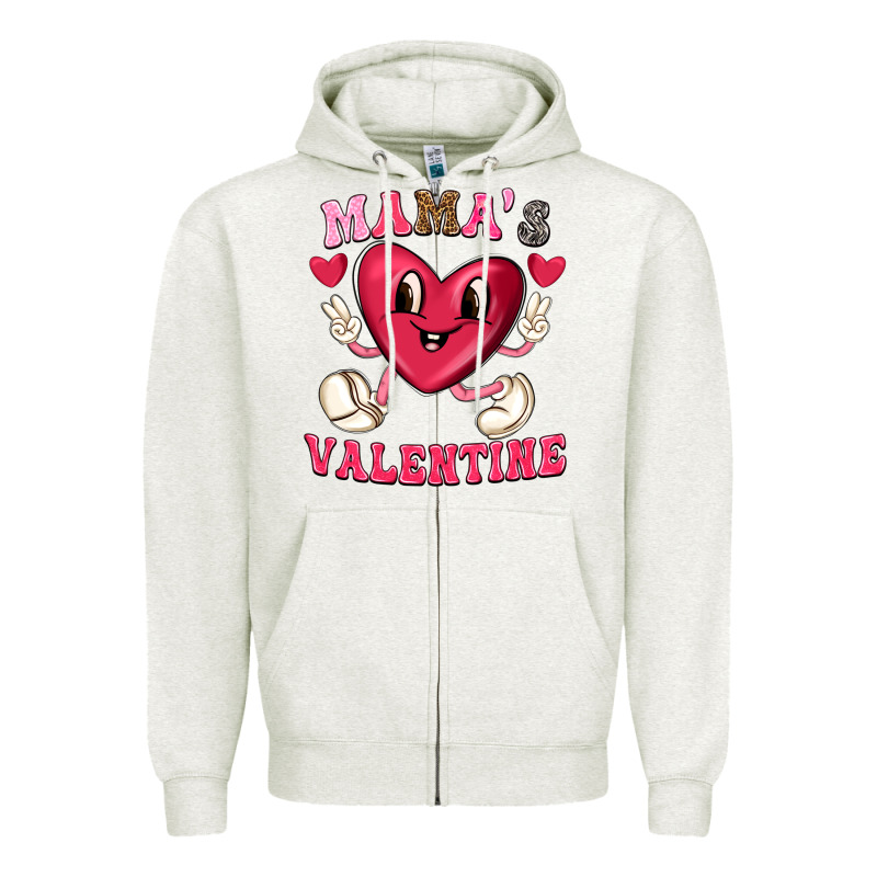Mamas Valentine With Cute Heart Zipper Hoodie by texasbilliewilder | Teevron