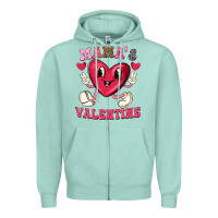 Seafoam mamas valentine with cute heart Zipper Hoodie - texasbilliewilder