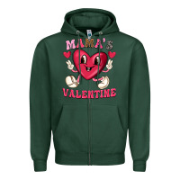 Sports Green mamas valentine with cute heart Zipper Hoodie - texasbilliewilder