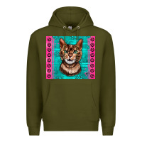 Army Green Western Bengal Cat Premium Hoodie - LillyAllenDesigns